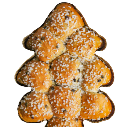 Brioche sapin aux pépites de chocolat