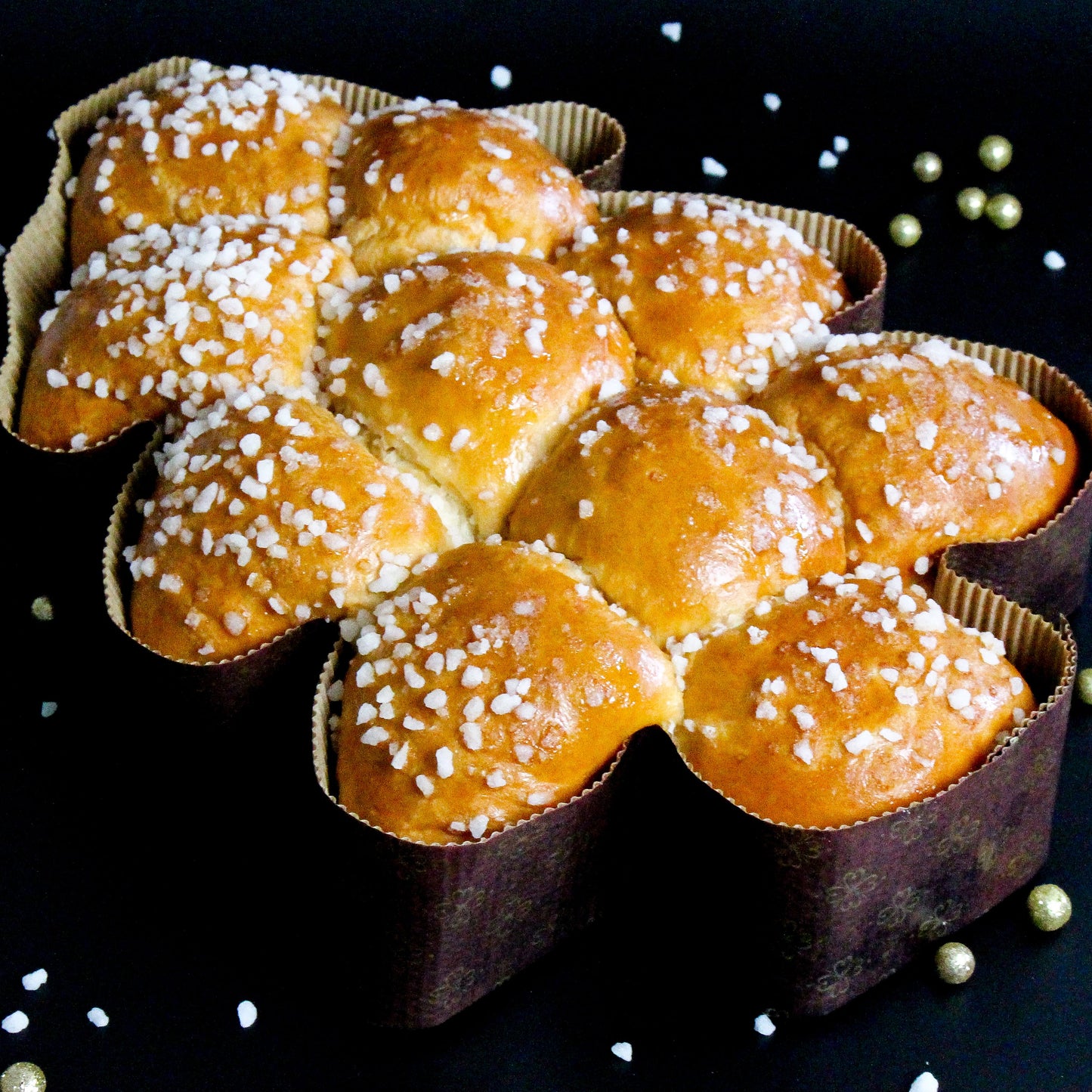 Brioche sapin sucre perlé