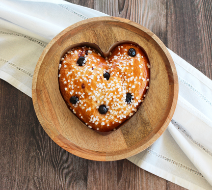 Brioche coeur aux cerises